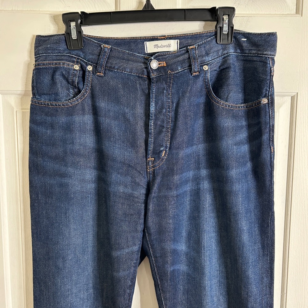 Madewell The Dean Easy Straight Jean in SoftDrape Linen Blend Button Fly size 28 - Picture 5 of 12